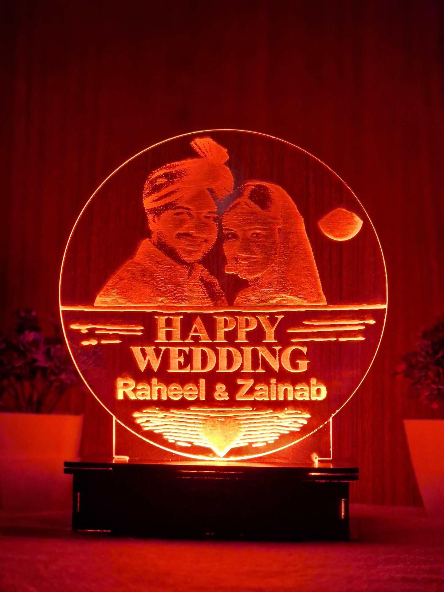 P4-  Happy Wedding Customized Picture Illusion Lamp