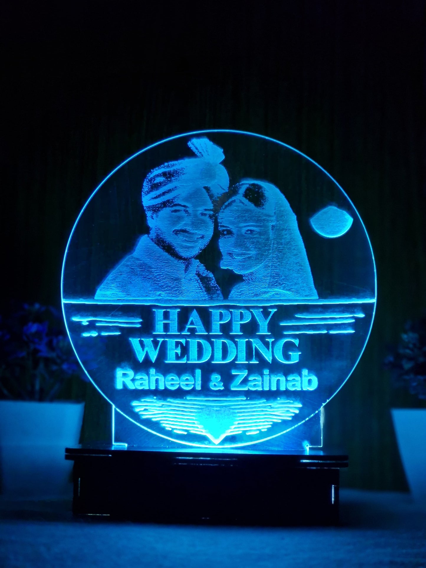 P4-  Happy Wedding Customized Picture Illusion Lamp