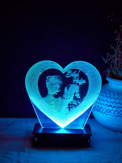 P5-  Picture in Heart  Customized Picture Illusion Lamp