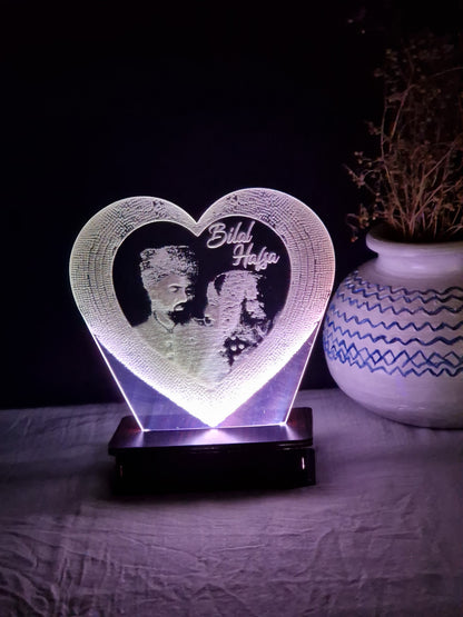 P5-  Picture in Heart  Customized Picture Illusion Lamp