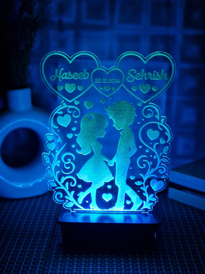 Young Couple Customised Illusion Lamp