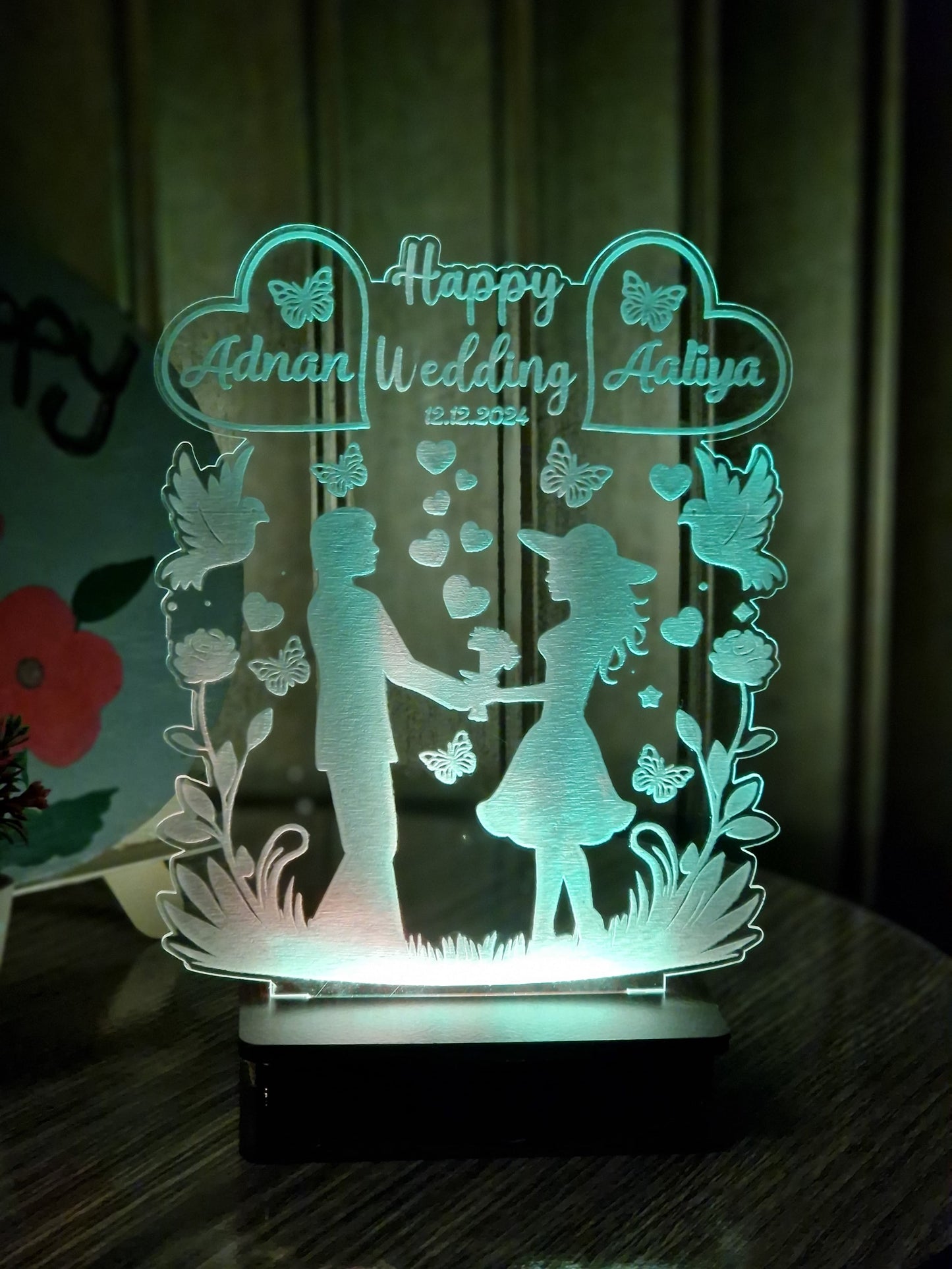 Couple Wedding Customised Illusion Lamp