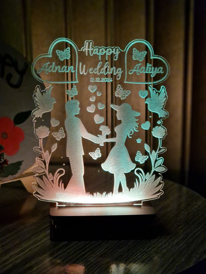 Couple Wedding Customised Illusion Lamp