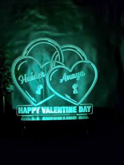 059-VALENTINE HEART LOCK CUSTOMIZED LAMP