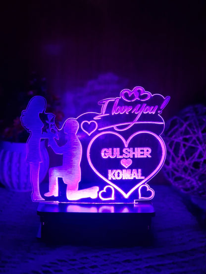 061-VALENTINE COUPLE CUSTOMIZED LAMP