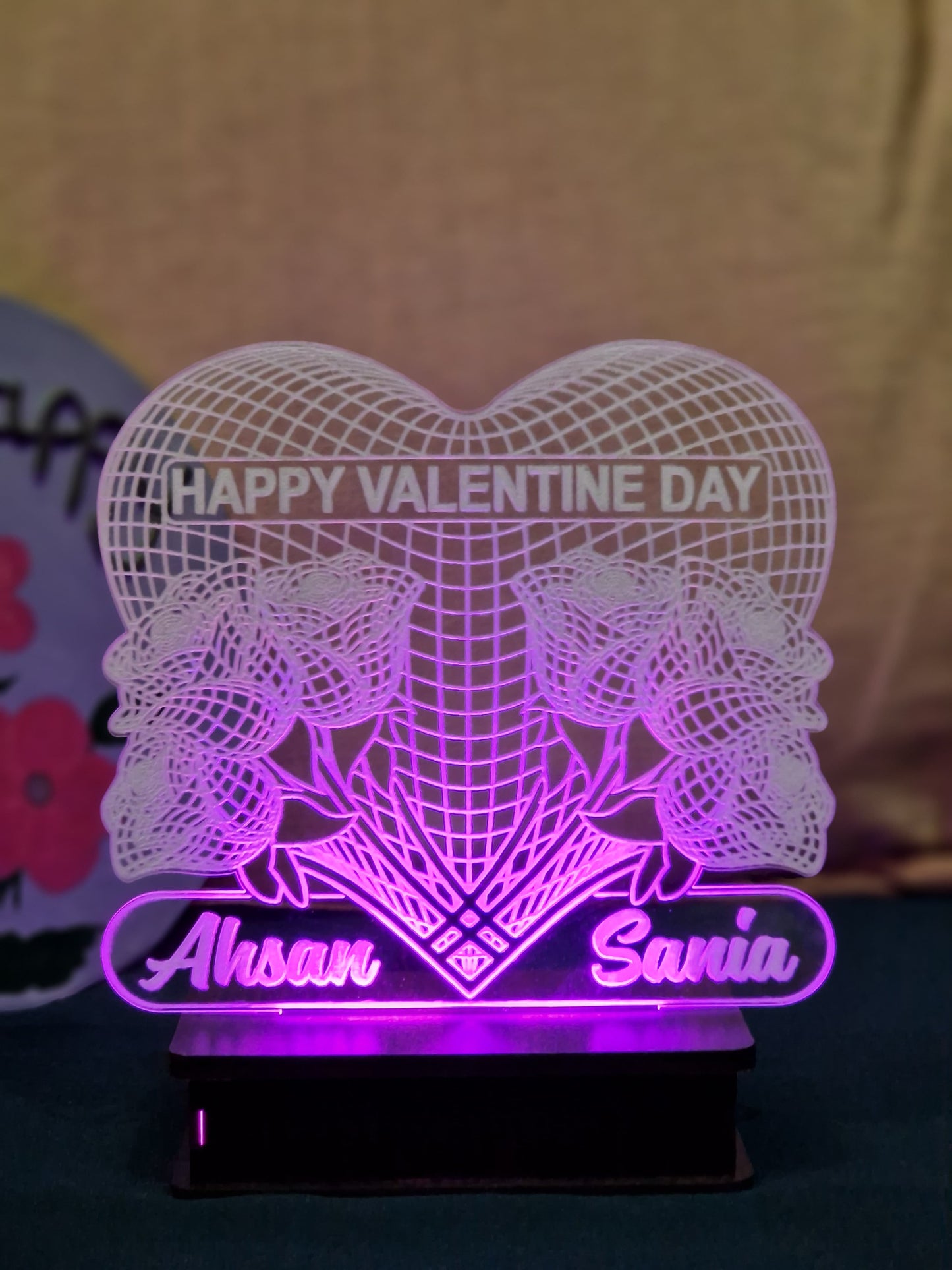 062- Flower VALENTINE CUSTOMIZED LAMP