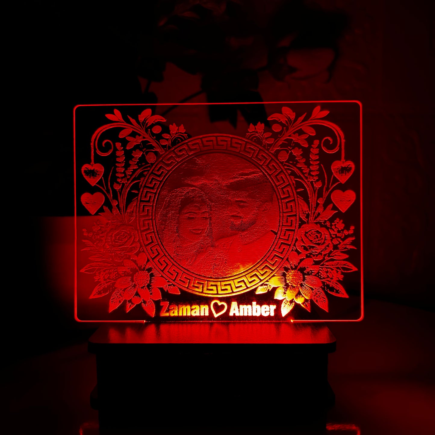 P2-  Flower Frame 3D Customized Picture Illusion Lamp