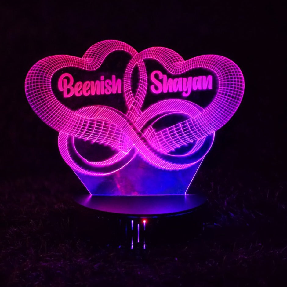 Infinity Heart Customised Illusion Lamp