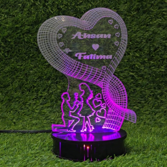 3D Boy & Girls Love Customised Illusion Lamp