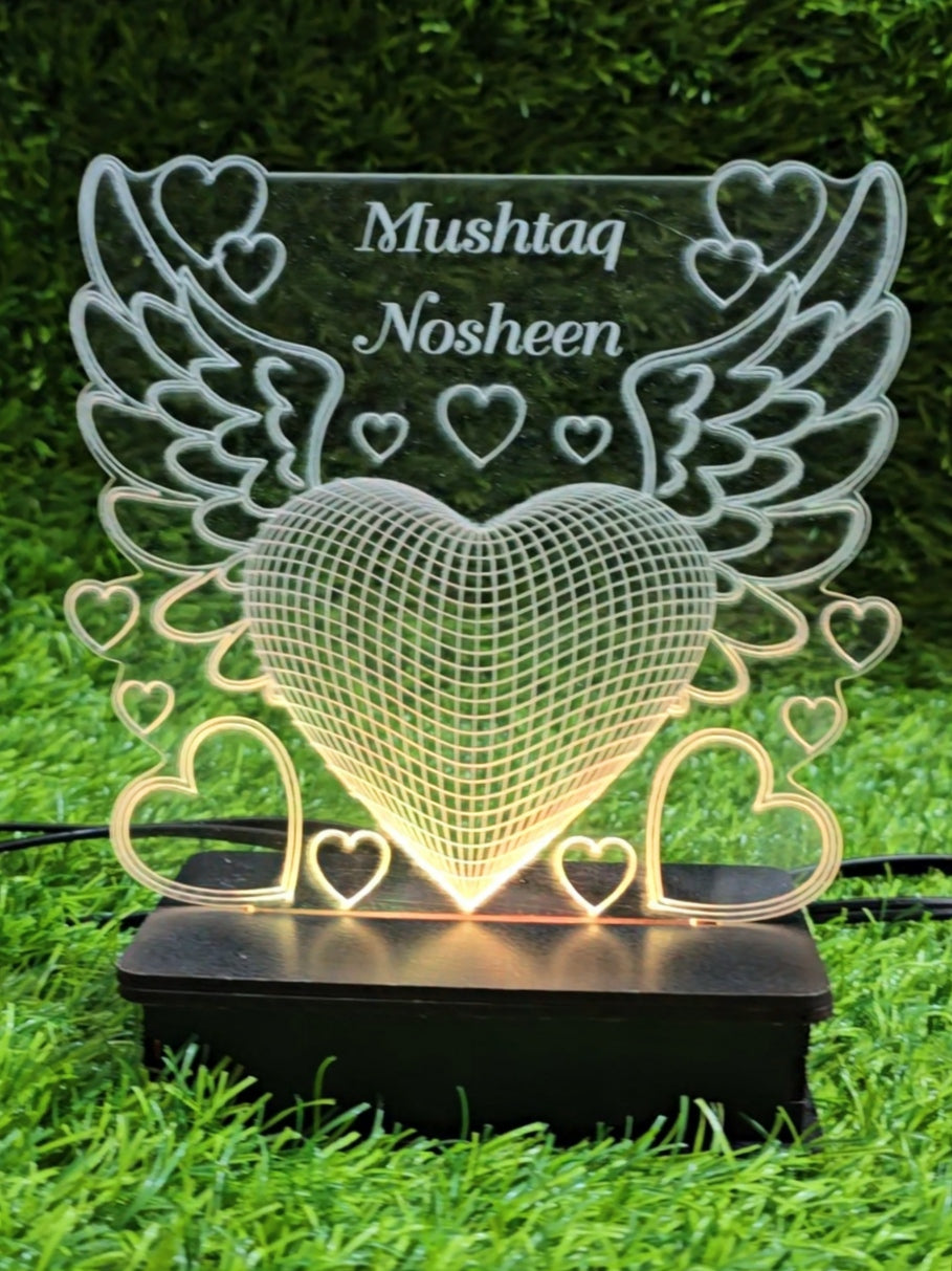 034 -Wings Heart customised lamp