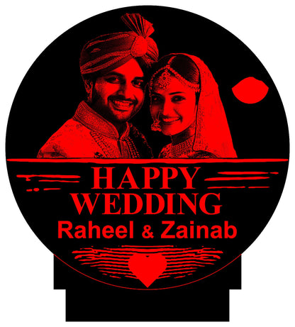 P4-  Happy Wedding Customized Picture Illusion Lamp